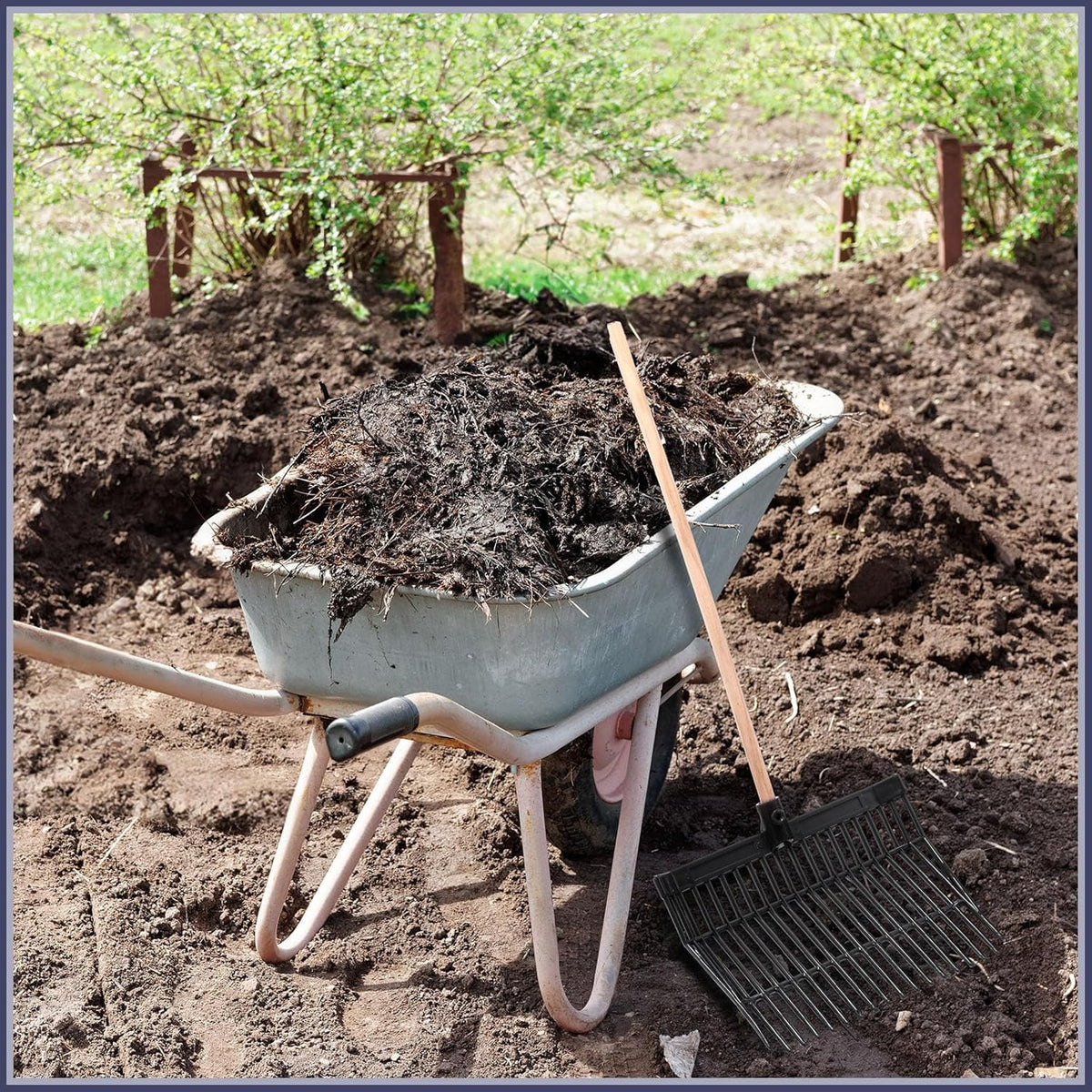 Lasnten Manure Fork Replacement Head, 18 Tines Pitchfork Head with Screws and Nuts, Horse Manure