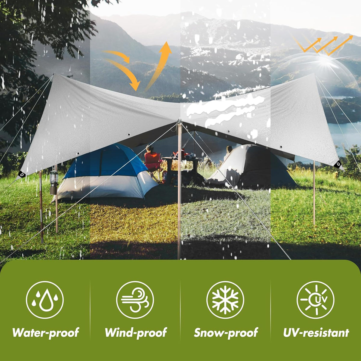 Tarp Heavy Duty 20x30ft Waterproof Tarps,10mil Uv Resistant,Multipurpose Silver/Black Tarps for