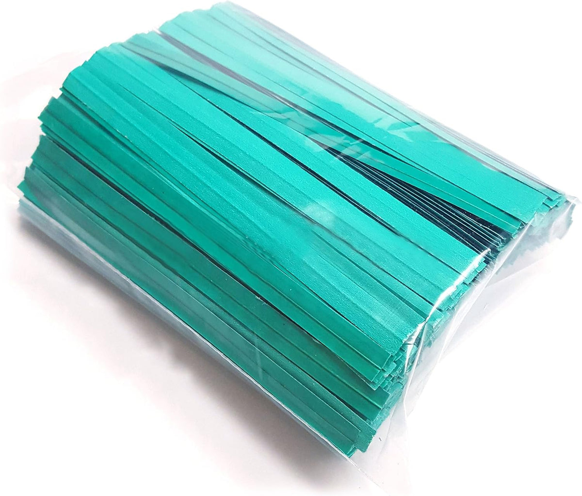 4" Green Zip Twist Ties, Plastic Coated, No Rip, 500 Count