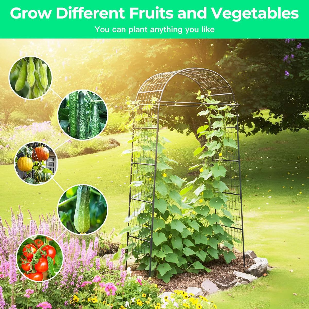 Garden Arch Trellis for Climbing Plants, 82 Inch Tall Grape Trellies for Outdoor,Flower Vegetable