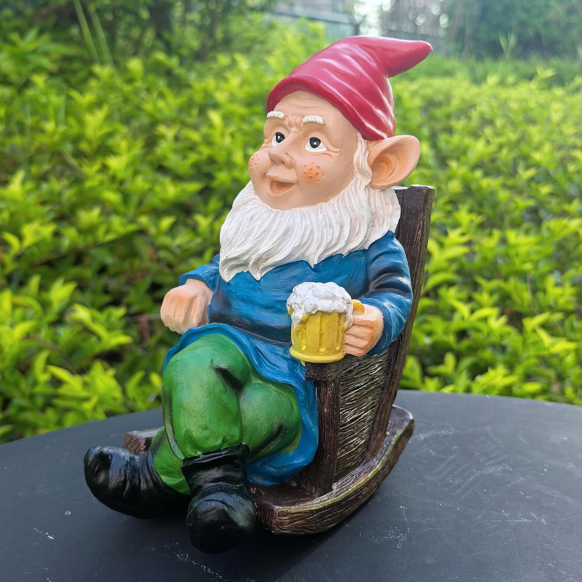 Drinking Beer Garden Gnome Statue Decoration, Figurine Ornament for Indoor Outdoor Home Patio Yard