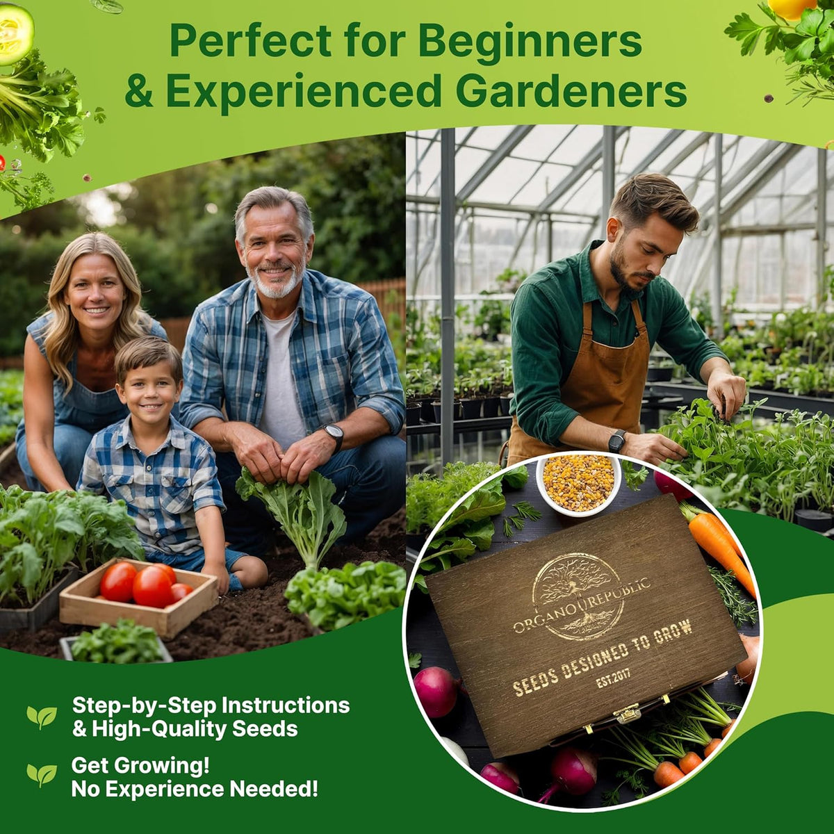 Organo Republic Medicinal & Tea Herb Seeds Variety Pack for Indoor & Outdoors - 75 Variety Pack.