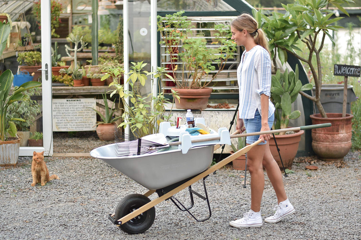 The Burro Buddy, USA Made Lawn/Garden Tray for All 4-6 cu. ft. wheelbarrows. Holds rake, Shovel
