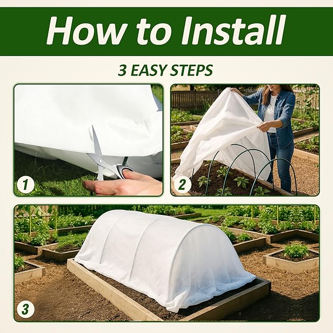 Gardzen 1.5 oz Plant Covers Freeze Protection, Reusable 10ft x 20ft Floating Row Covers, Thicker