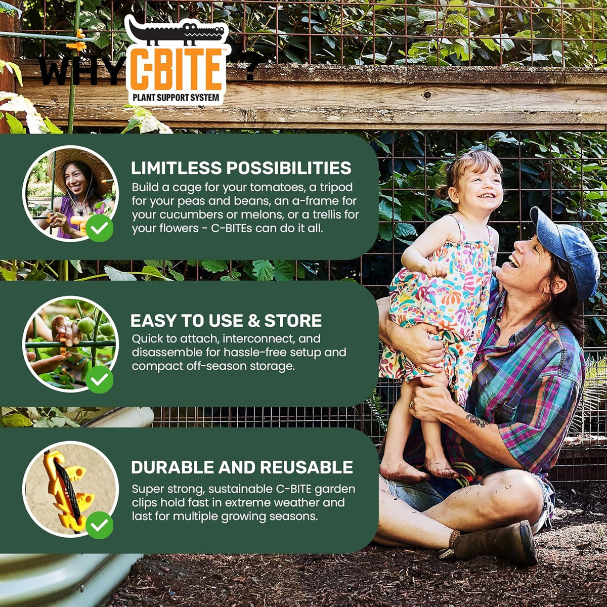 Plant Support Maker Kit – Modular Trellis Building System with Short Stakes & Extra Clips