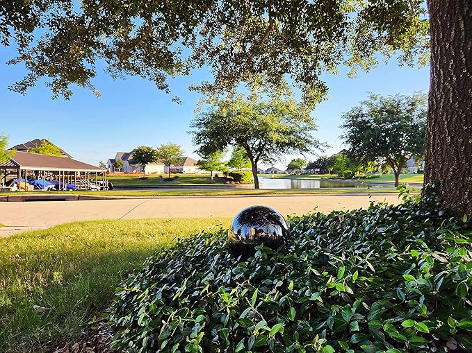 Lulu Decor, Size 12 Titanium Stainless Steel Gazing Mirror Ball, Smooth Reflective Shiny Garden