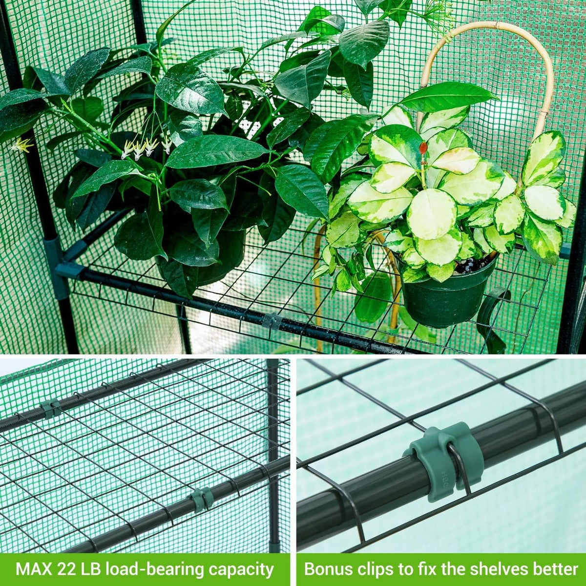 Walk-In Greenhouse for Outdoors, 57" x 57" x 76.8" Heavy Duty Plant Greenhouse with 12 Shelves