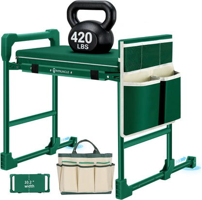 GardenGlow Heavy Duty Garden Kneeler and Seat for Seniors, Foldable Gardening Stool Bench with