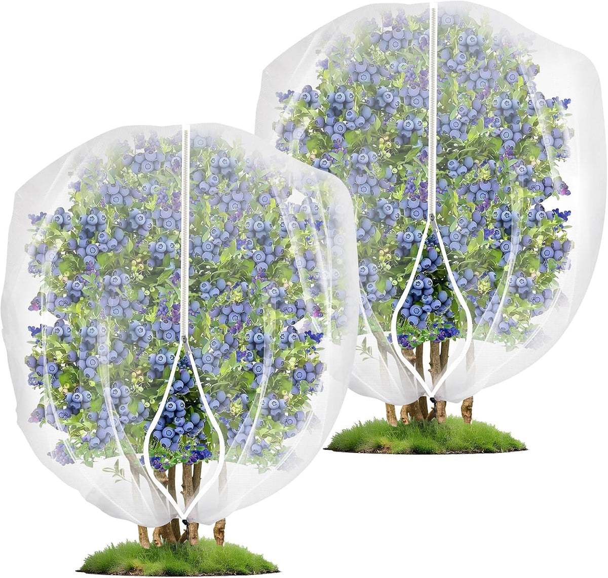 2 Pack Fruit Tree Netting Covers with Zipper & Drawstring – Ultra Fine Mesh Plant Protection Bags