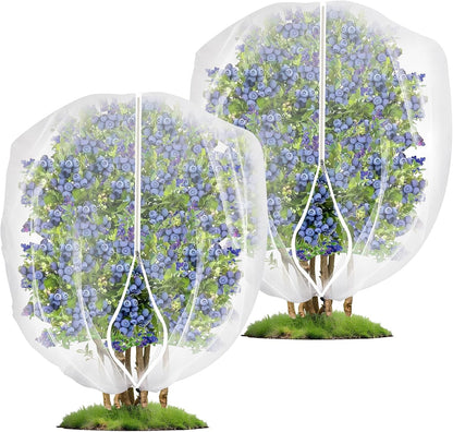 2 Pack Fruit Tree Netting Covers with Zipper & Drawstring – Ultra Fine Mesh Plant Protection Bags