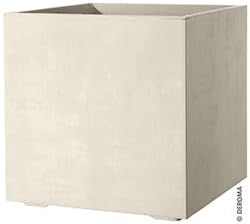 Deroma Millennium 19” Cube | Light & Durable Plastic | Indoor/Outdoor Square Pot for Patio | Water