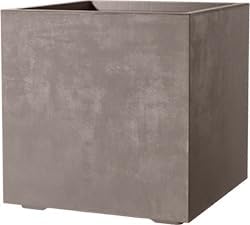 Deroma Millennium 19” Cube | Light & Durable Plastic | Indoor/Outdoor Square Pot for Patio | Water