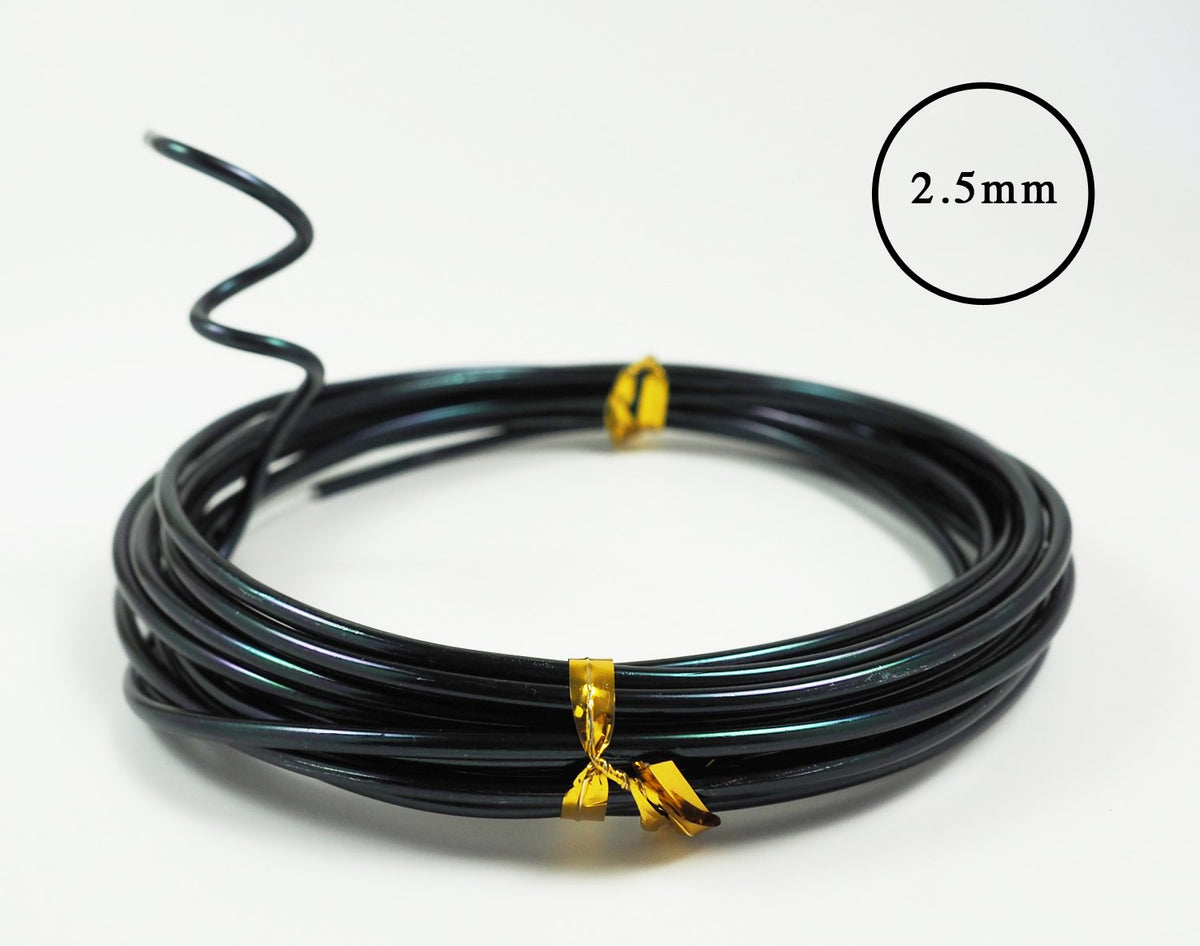 Anodized Aluminum Bonsai Training Wire 5-Size Starter Set with Canvas Bag - 1.0mm, 1.5mm, 2.0mm