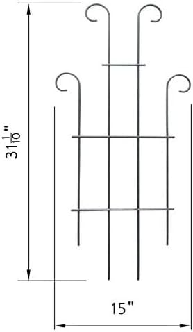 2 Pack Black Coated Wave Pot Trellis Panel 31'' Plant Stakes for Climbing Plants Outdoor Roses