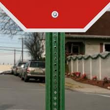 U-Channel Sign Post/Delineator Post, 6-Foot Green Painted, 1.12 lb/ft Steel, Pre-Drilled Holes (4