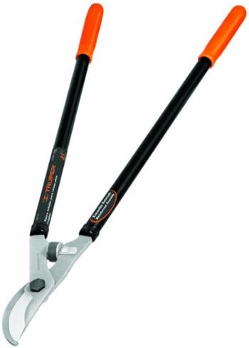 Truper 31479 By-Pass Lopper, 21-Inch Tubular Handles with Grips, Rubber Bumper Guard