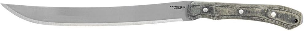Condor K-Night Machete with 1075 High Carbon Steel Blade, Convex Grind, and Micarta Handle (Blasted