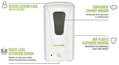 Alpine Automatic Hand Sanitizer Dispenser - Touchless Soap Dispenser for Restaurant, Hospital