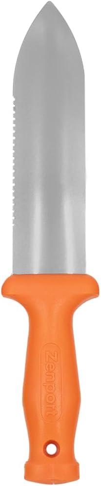 Zenport K245 ZenBori Soil Knife, Serrated, 6 Inch Stainless Steel Blades, Orange - 3 Pack