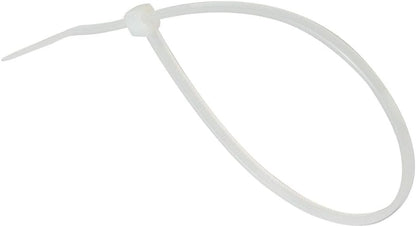 GTSE 8 Inch White/Clear Zip Ties, 100 Pack, 50lb Strength, UV Resistant Strong Nylon Cable Ties