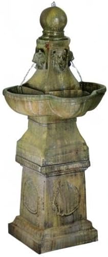 Royal Lion 54" High Large Italian Outdoor Decor Faux Stone Floor Fountain Standing Pedestal Tall