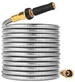 Metal Garden Hose 150 FT - 304 Stainless Steel Water Hose 150 FT - Expandable Short Flexible Garden