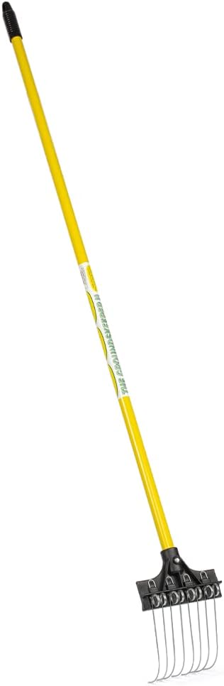 THE GROUNDSKEEPER II Mini Rake 55-inch Lightweight Fiberglass Handle, 6-inch Head, Durable Steel