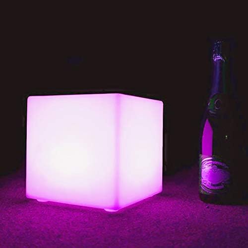 Mr.Go 10-inch Rechargeable LED Cube Light w/Remote, 16 RGB Colors & Dimmable LED Cube Lamp Night