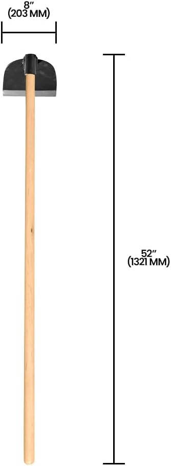 Zenport J6-208 Wood Handled Hoe, 7 Inch Carbon Steel Blades, Beige - 12 Pack
