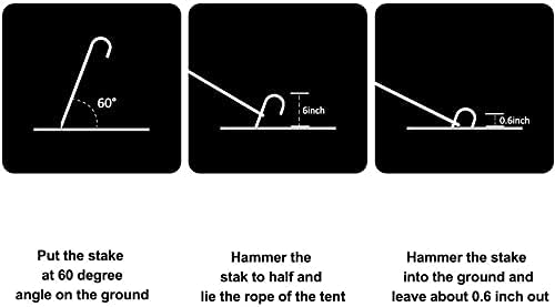 Eurmax USA Trampolines Stakes Heavy Duty Ground Stakes Canopy Parts Wind Stake with Rope 12 Inch