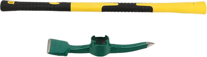 24 Inch Pick Mattock Hoe, Forged Weeding Mattock Pick Axe with Fiberglass Handle, Heavy Duty Garden