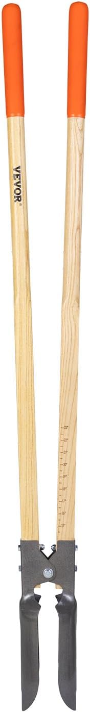 VEVOR Post Hole Digger, Heavy Duty Post Hole Digger with Wood Handle, Manual Hole Digger with Scale