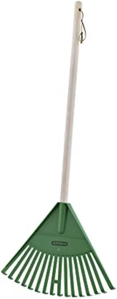 Rakes with Hardwood Handle, Durable Plastic Head to Sweep Leaves in Lawn and Tidying Up The Garden