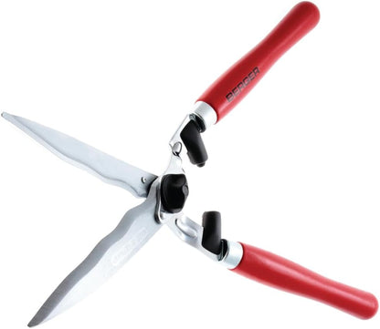 BERGER Professional Hedge Shear, Self-Sharpening 9.45" Steel Blades, Chrome-Plated Wavy Blades, 2