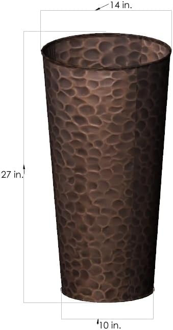 H Potter Large Tall Planter Pots Outdoor Indoor Copper Flower Decorative Set of Two GAR684 (Set of