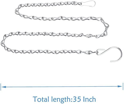 YINGFENG 4 Pack 35 Inch Silver Hanging Chain for Hanging Bird Feeders, Bird Houses, Hanging
