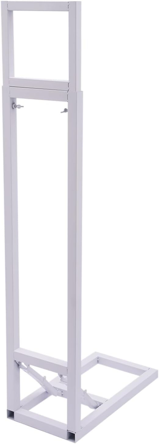 DYNAMI White Square Wedding Backdrop Stand,Metal Arch Backdrop Stand w/Foldable Base,Adjustable