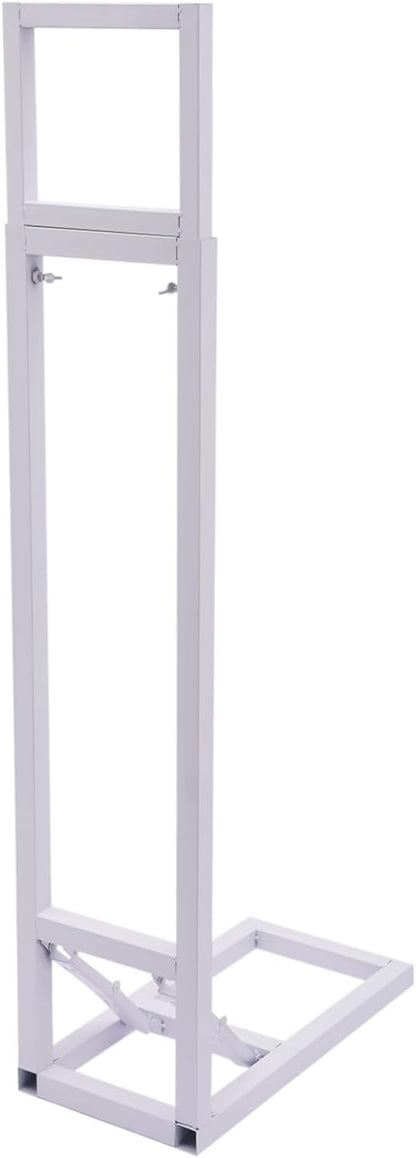 DYNAMI White Square Wedding Backdrop Stand,Metal Arch Backdrop Stand w/Foldable Base,Adjustable