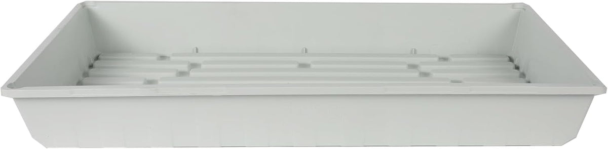 SUNPACK 10" x 20" Mega Plastic Seed Starting Tray, White, 2.5" - No Drainage Holes, Ideal for
