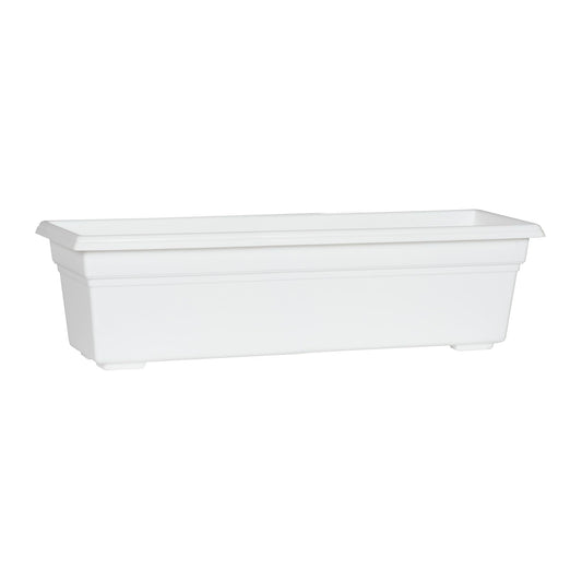 Root & Vessel 16242 Countryside Flower Box Planter, White, 24-Inch