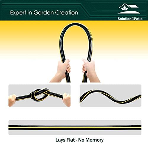 Solution4Patio Lead-in Black Garden Hose 5/8 in. x 25 ft. -Kink Free, No Leaking, Male/Female