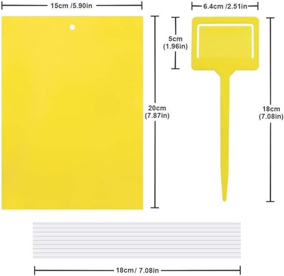 Gideal 50-Pack Dual-Sided Yellow Sticky Traps for Flying Plant Insect Fungus Gnats Whiteflies