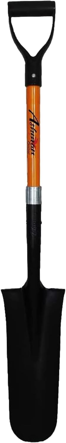 Ashman Drain Spade Shovel (1 Pack) - 27 Inches Long Handle Spade with D Handle Grip - Durable