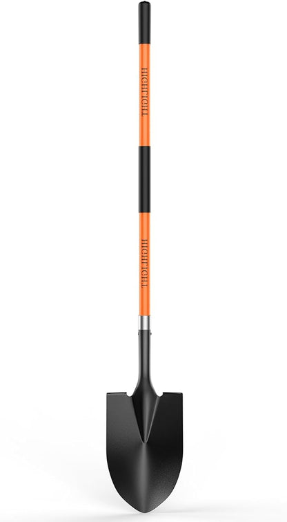 HIGHLIGHT Spade, Heavy Duty Gardening Shovel, Garden Shovel 56 inch for Digging, Round Shovel with