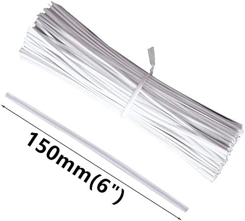 Paper Twist Ties 1000Pcs 6Inch White Color Cable Ties for Making Facial Face Mask Plants Party
