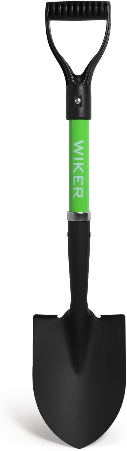 WIKER Beach Shovel,Kids Shovels for Digging,Short Handle Metal Shovel,Small Shovels for