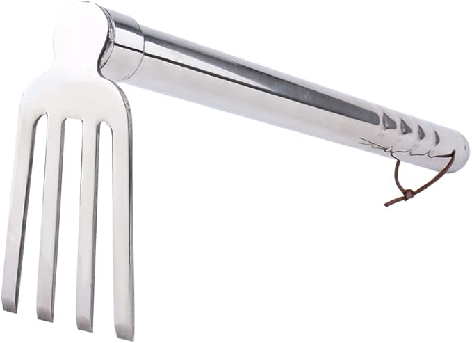 Stainless Steel Garden Cultivator Metal Hand Weather Resistant Hand Tool 15-Inch Lightweight 4