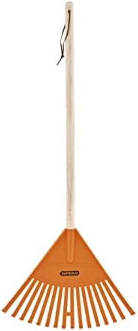 Pack of 2 Kids Rake with Hardwood Handle, Durable Plastic Head to Sweep Leaves in Lawn and Tidying