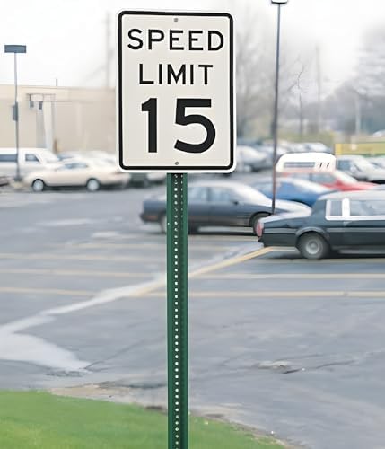 U-Channel Sign Post/Delineator Post, 6-Foot Green Painted, 1.12 lb/ft Steel, Pre-Drilled Holes (3