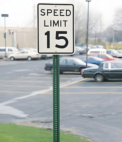 U-Channel Sign Post/Delineator Post, 6-Foot Green Painted, 1.12 lb/ft Steel, Pre-Drilled Holes (3